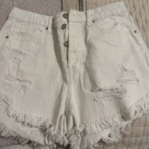 Wild Fable White Distressed Jean Shorts